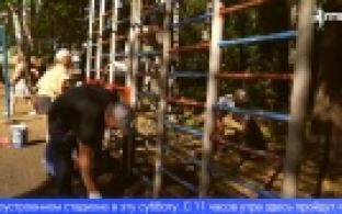 Волонтеры и жители Динаса привели спортивную площадку в порядок