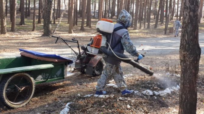 В Парке новой культуры идёт обработка территории от клещей