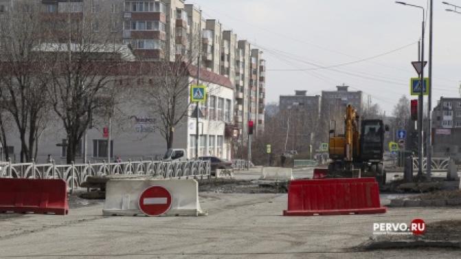 Перекрытие участка дороги на улице Ленина