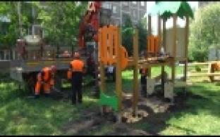 Детский городок установили на улице Пролетарской и СТИ