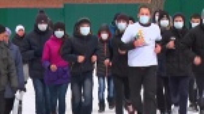 Пробежка "Здоровый образ жизни против гриппа" прошла в парке