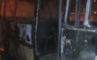 В Первоуральске сгорел пассажирский автобус
