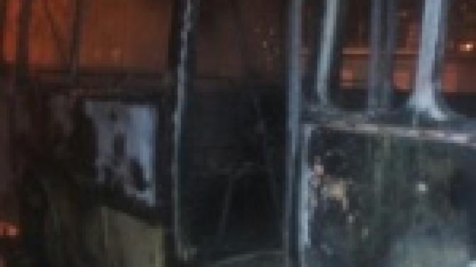 В Первоуральске сгорел пассажирский автобус